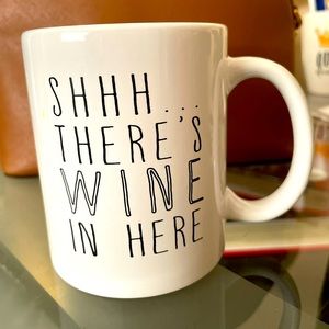 ❤️ Shhh There's Wine in Here Mug in White - Funny